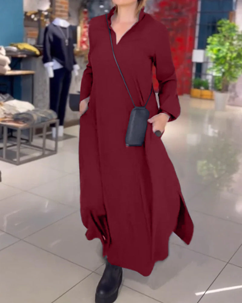 Tereza | Elegantti pitkä mekko halkioilla