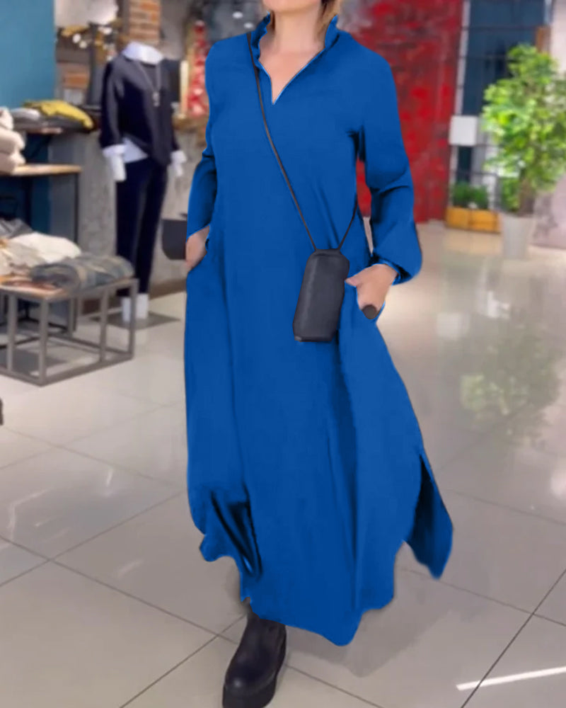 Tereza | Elegantti pitkä mekko halkioilla