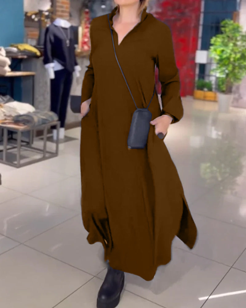 Tereza | Elegantti pitkä mekko halkioilla